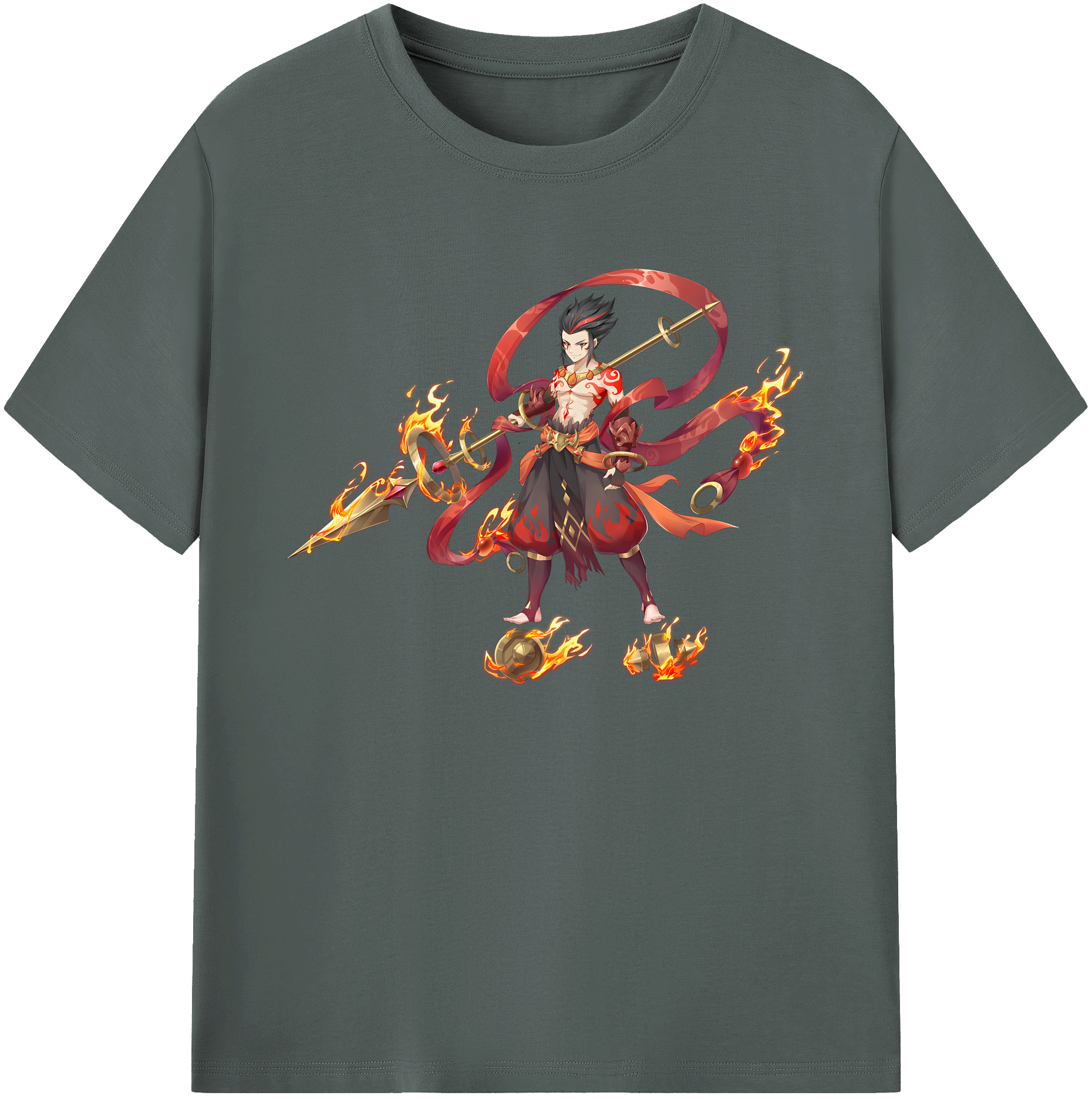 （画像用） Ne Zha 2 ナタ 魔童の大暴れ 綿100％ メンズ半袖Tシャツ｜肌触りやわらか＆通気性